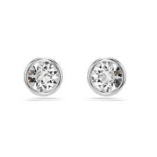 Swarovski Imber Stud Earrings Round Cut White Rhodium Plated