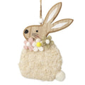 Fluffy Wooden Bunny Hanging Decoration