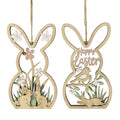Happy Easter Cut Out  Wooden Rabbit