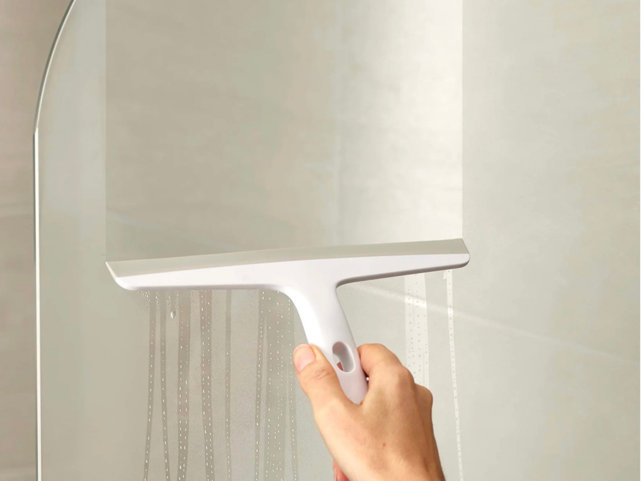 Joseph Joseph EasyStore Light Grey Shower Squeegee with Storage Hook