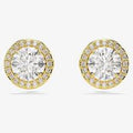 Swarovski Una Angelic Stud Earrings Round Cut Gold Tone Gold-Tone Plated