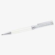 Swarovski Crystalline Ballpoint Pen White Lacquered Chrome Plated