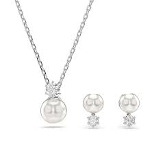 Swarovski Matrix Set Crystal Pearl Round Cut White