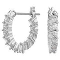 Swarovski Matrix Vittore Hoop Earrings Round Cut White Rhodium Plated