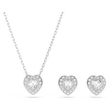 Swarovski Ariana Grande x Swarovski Set Mixed Cuts Heart White Rhodium Plated