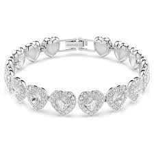 Swarovski Ariana Grande x Swarovski Tennis Bracelet  Mixed cuts Heart White Rhodium Plated