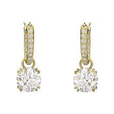Swarovski Stilla Drop Earrings Medium White/Gold