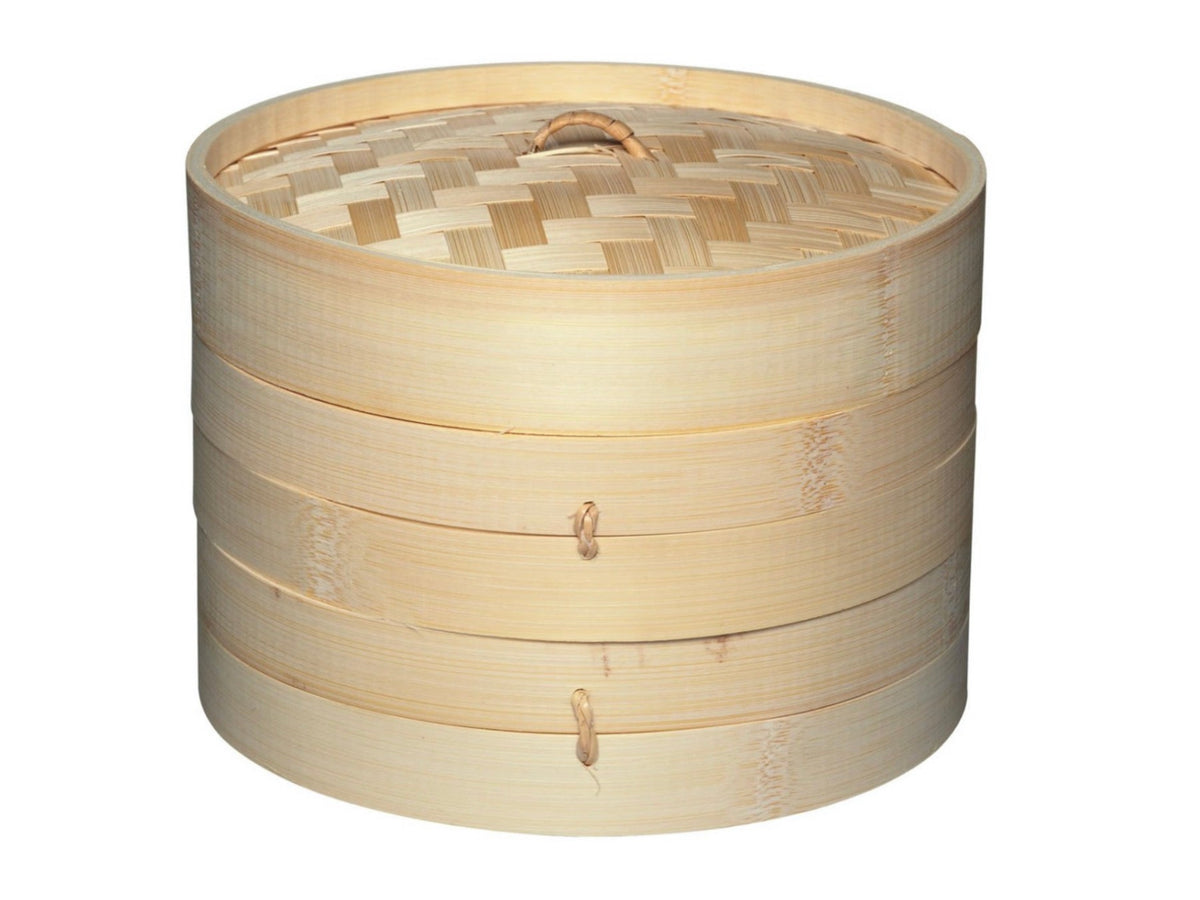 KitchenCraft World of Flavours Oriental Medium Two Tier Bamboo Steamer and Lid