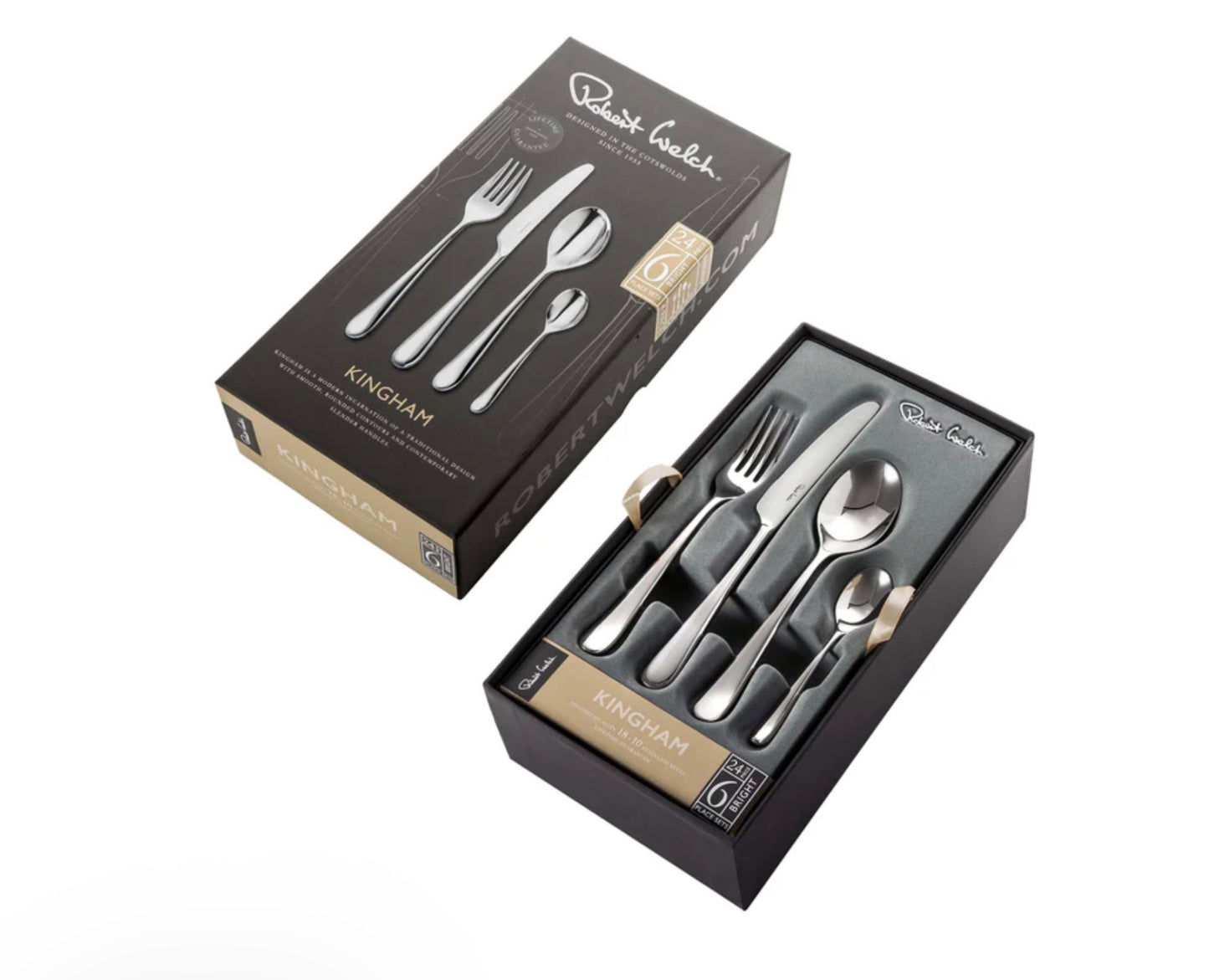 Robert Welch Kingham Bright 24 Piece Cutlery Set