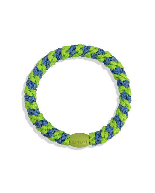 Kknekki Stripe Lime Green Ocean Glitter Hair Tie