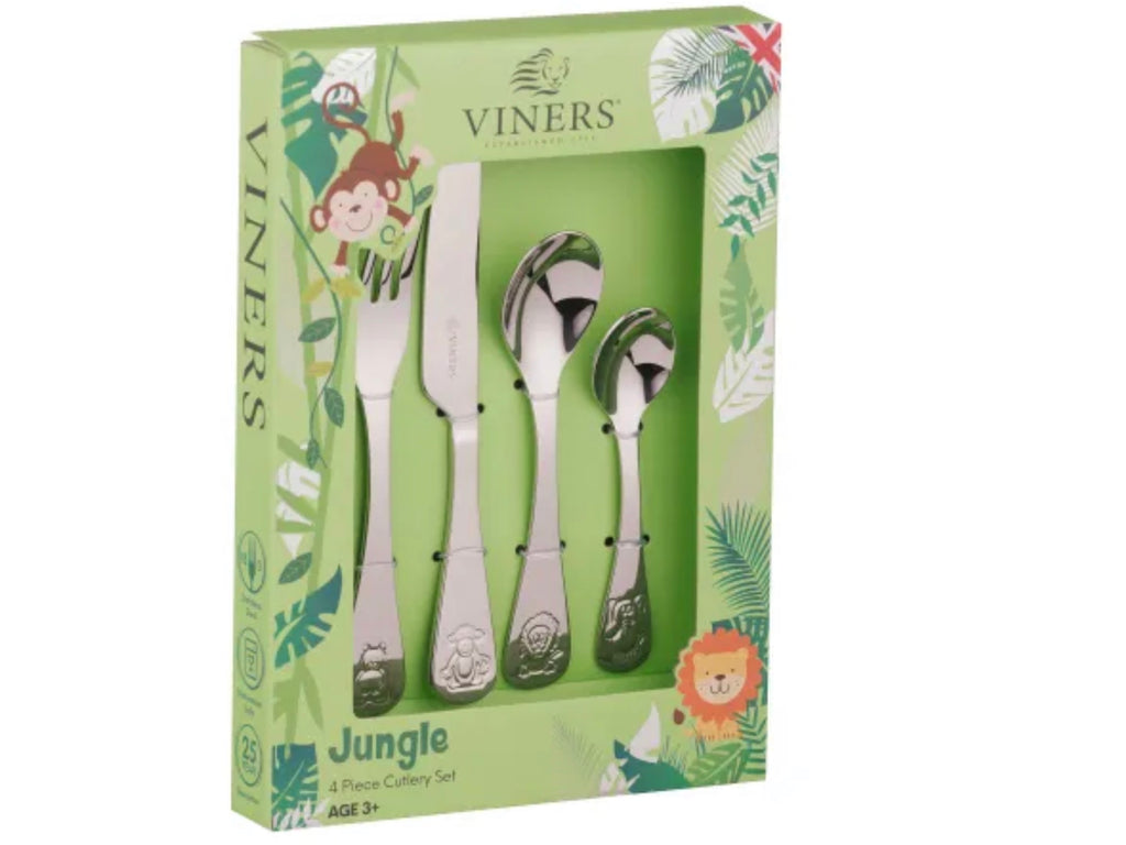 Jungle 4 Piece Kids Cutlery Set