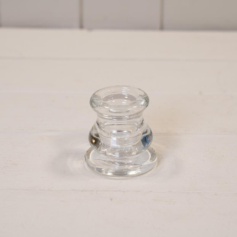 Clear Glass Candle Stick Holder