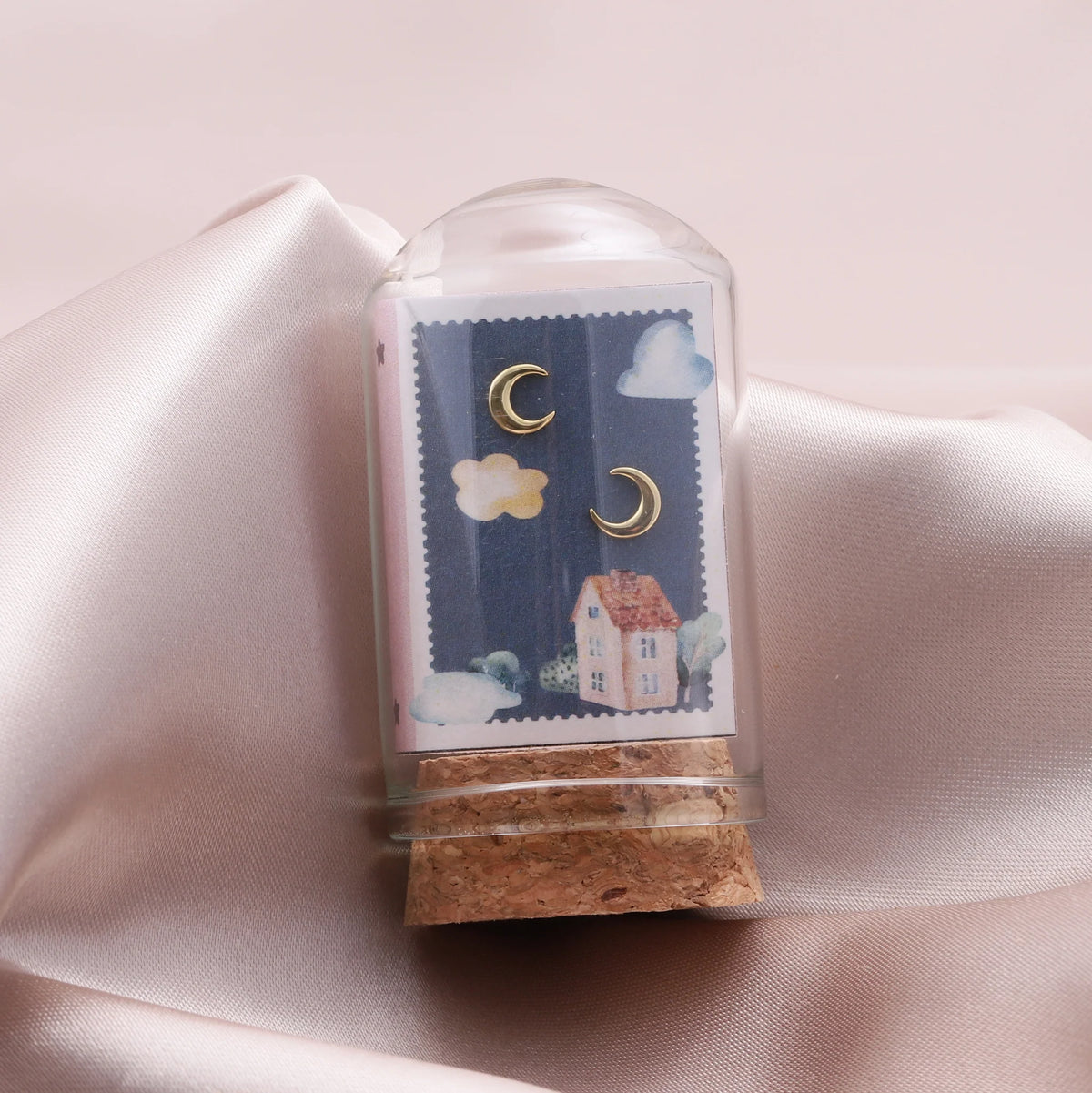 Attic Creations Crescent Moon Earrings Gold