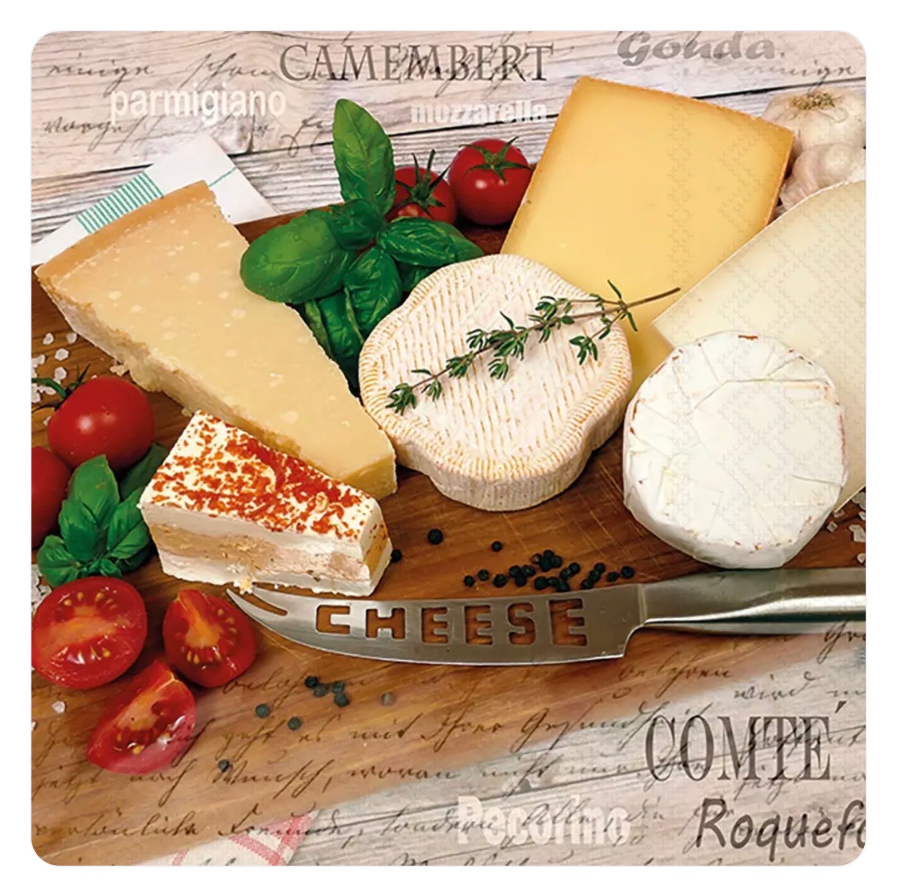 Ambiente Napkins 33x33 cm Palette of Cheeses