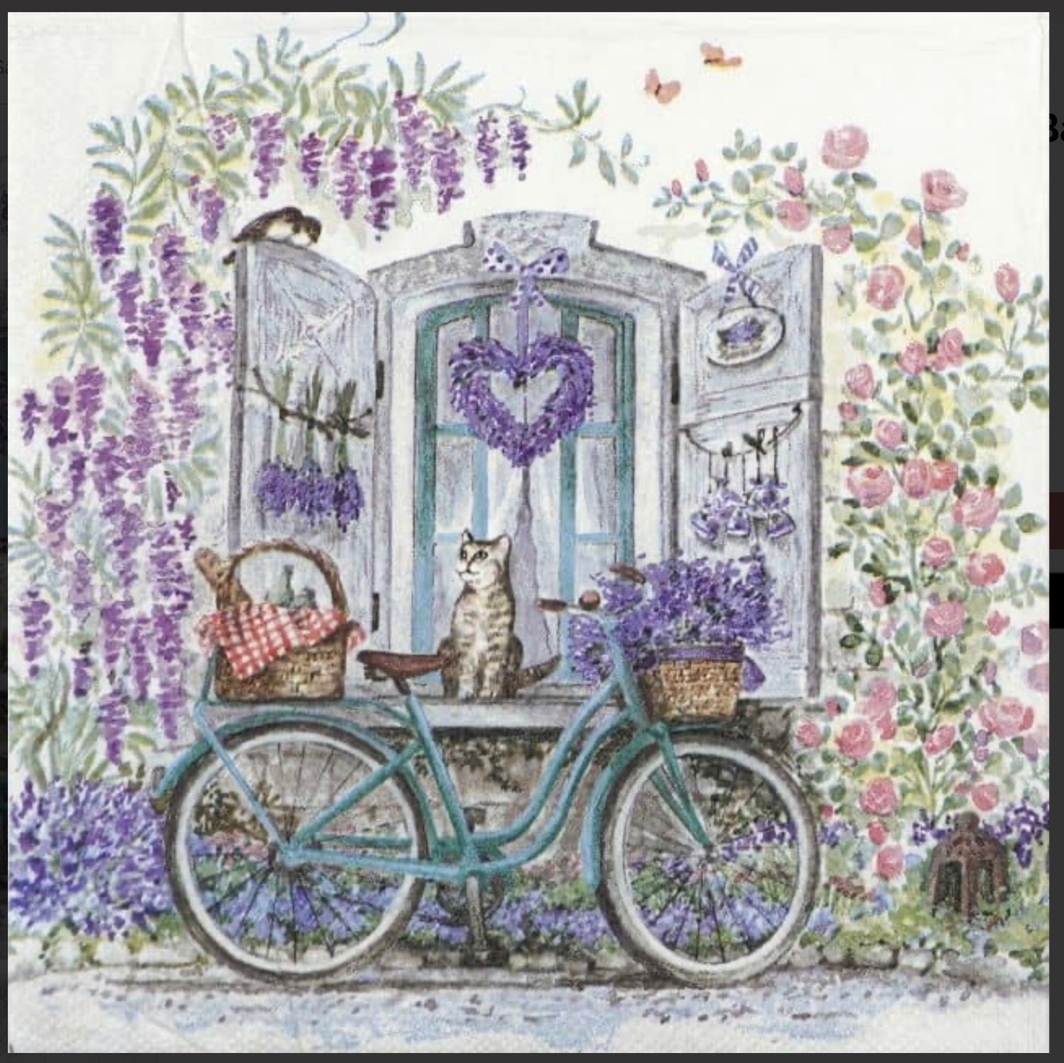 Ambiente Paper Napkins Bike With Basket 33x33cm