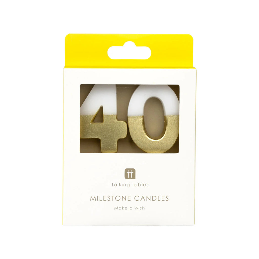 Talking Tables Milestone Number Candle 40
