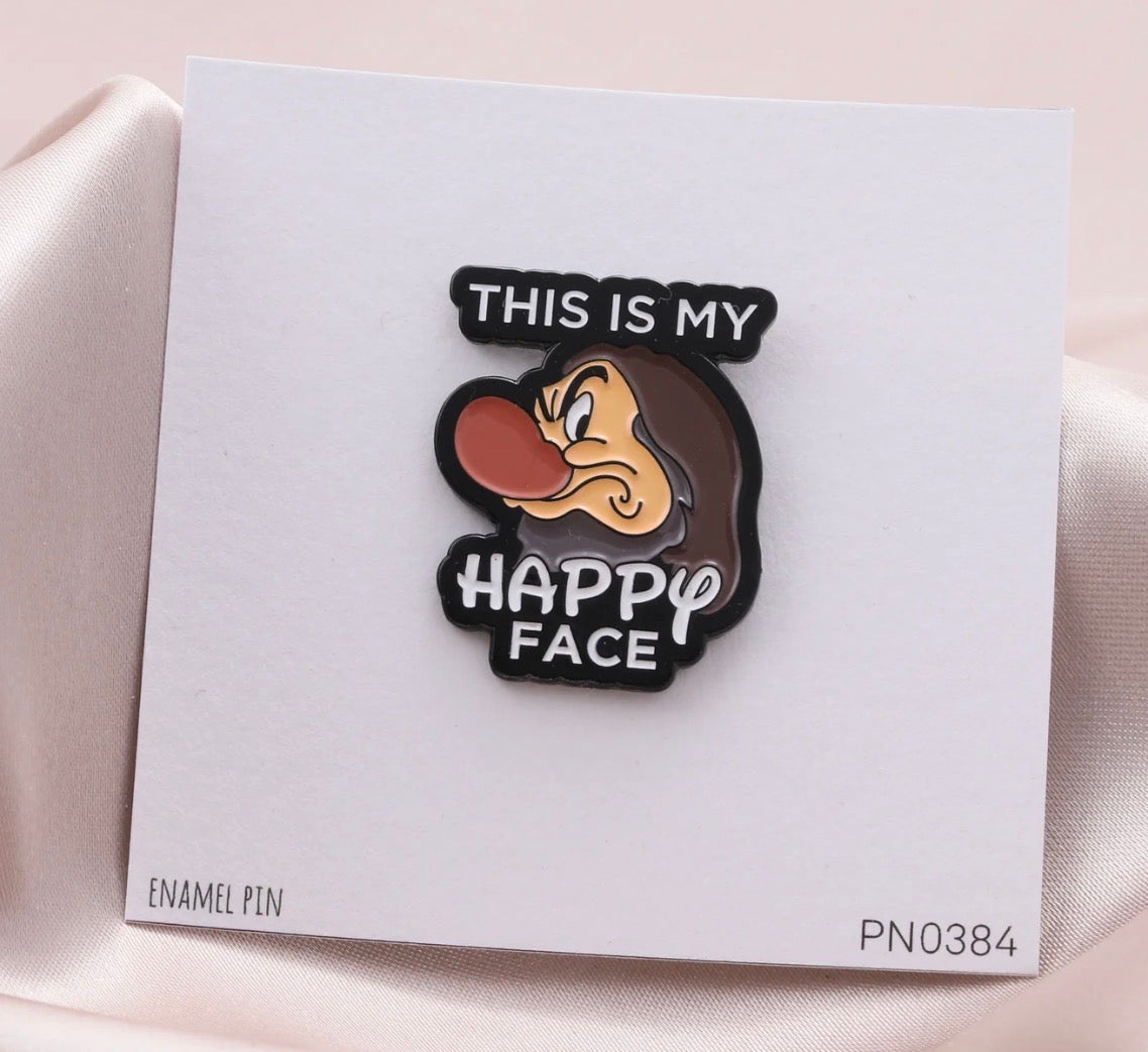 Attic Creations This Is My Happy Face Enamel Pin Badge