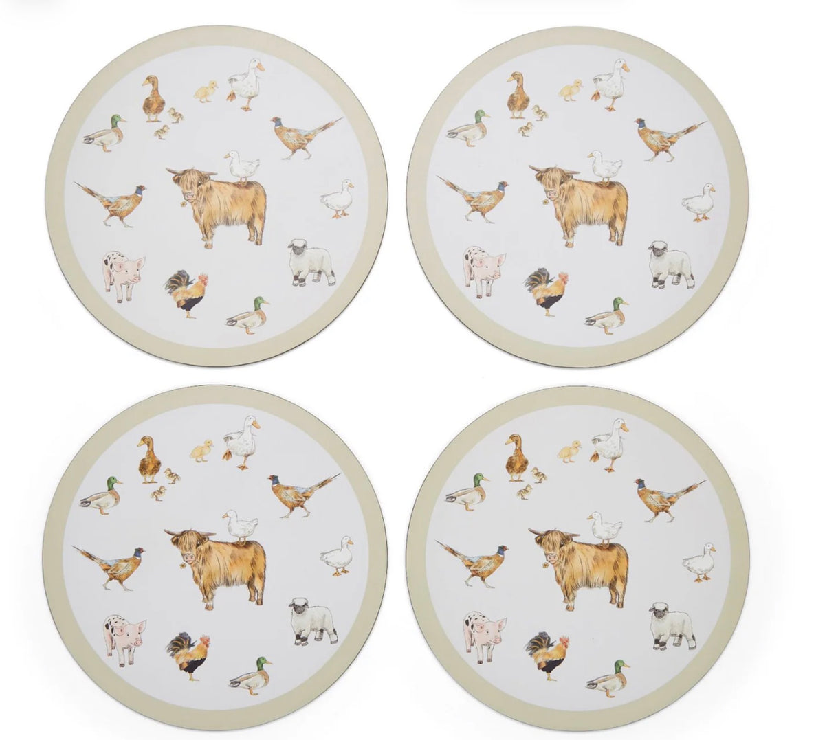 Cooksmart Buttercup Farm Pack of 4 Round Placemats