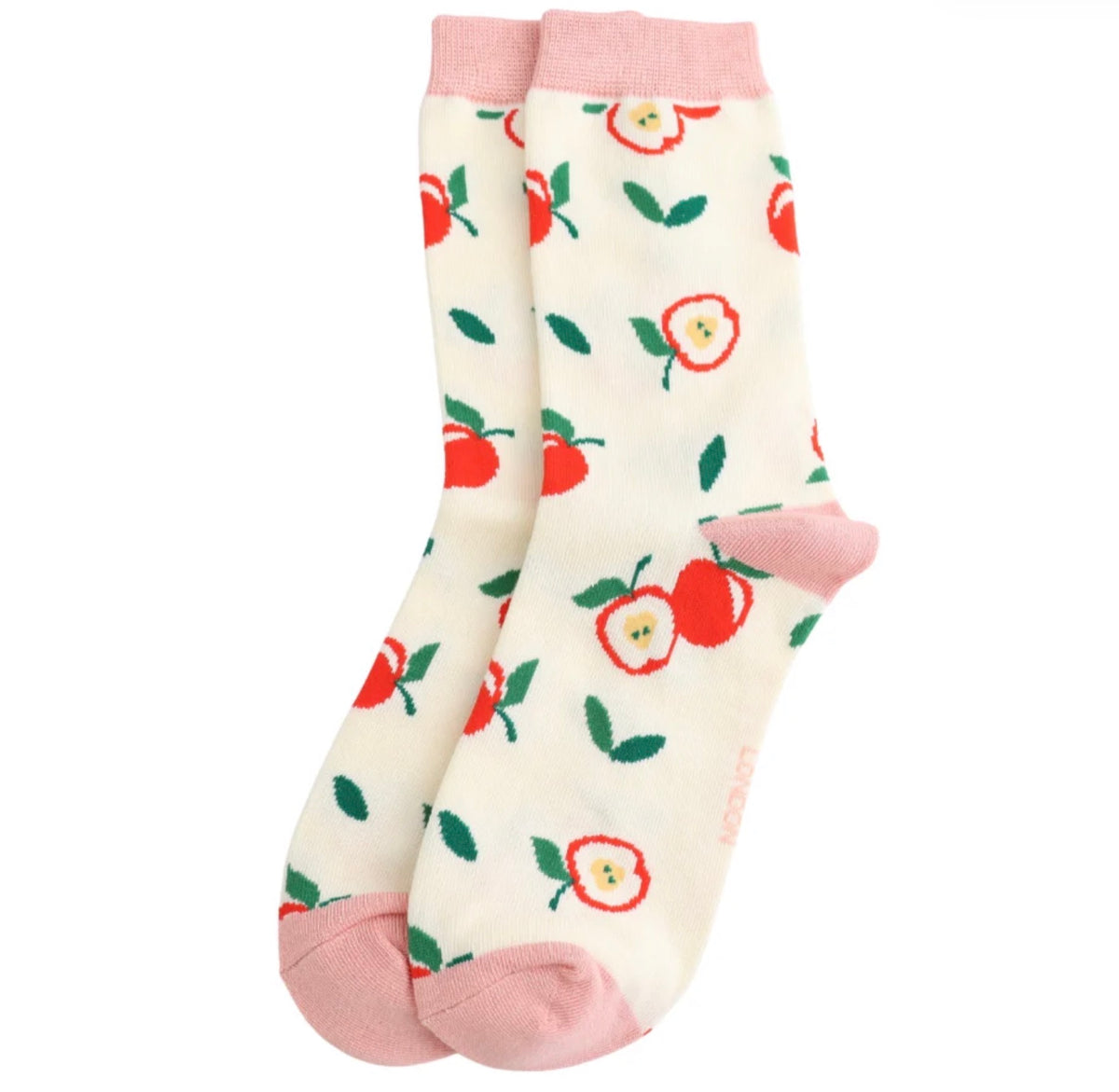 Miss Sparrow Apples Socks Cream