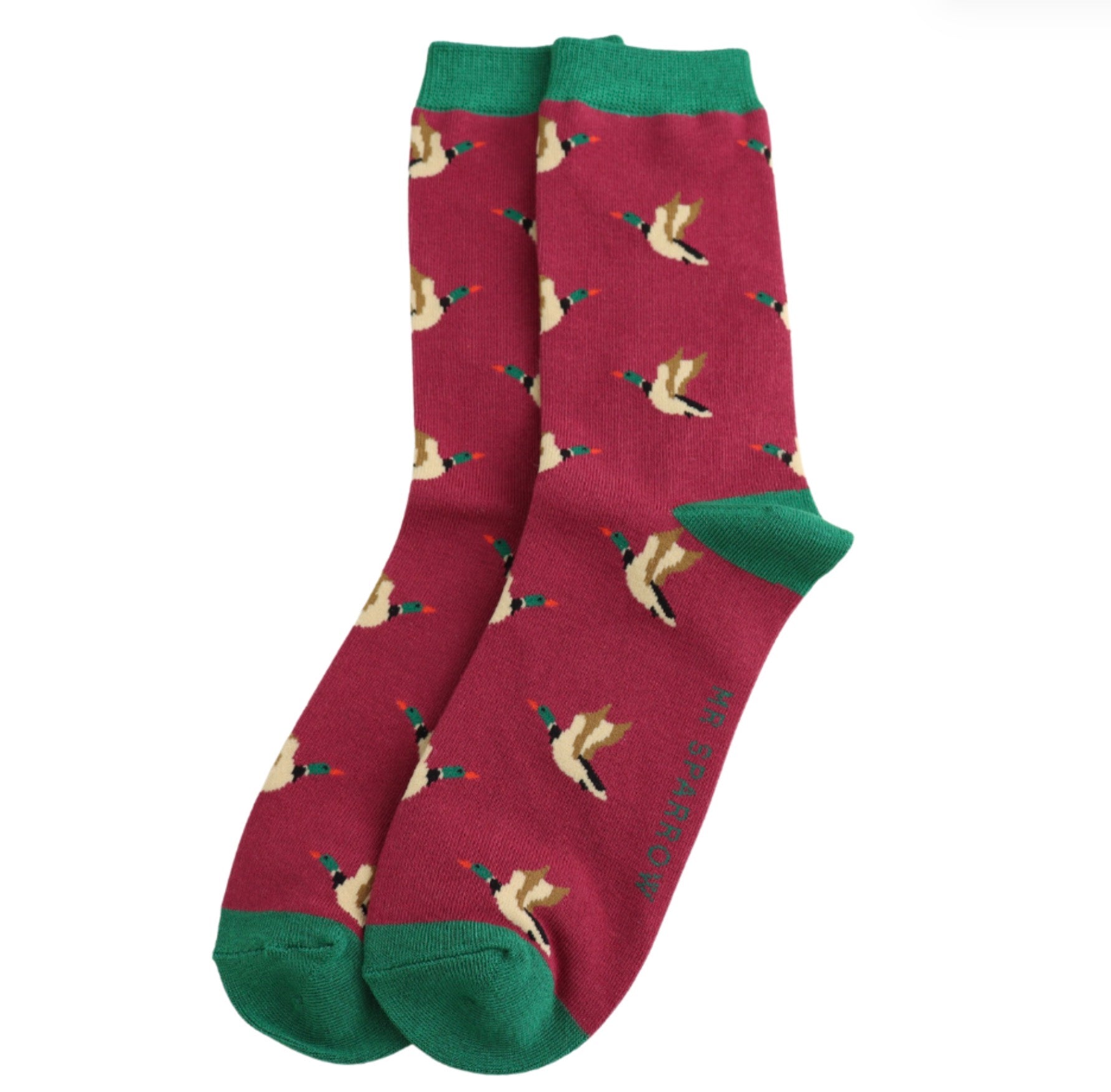 Mr Sparrow Flying Ducks Socks Oxblood