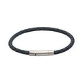 Unique & Co  Men’s Dark Blue Skinny Bracelet with Polished Steel Pusher Clasp Size 19cm