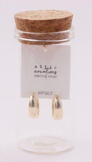 Attic Creations Classic Slim To Wide Hoop Earrings Gold