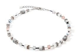 Coeur De Lion Ladies GeoCUBE Iconic Monochrome Necklace Peach
