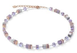 Coeur De Lion Ladies GeoCUBE Light Amethyst & Light Lilac Necklace