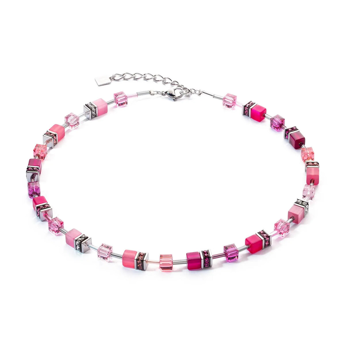 Coeur De Lion Ladies GeoCUBE Iconic Necklace Viva Magenta