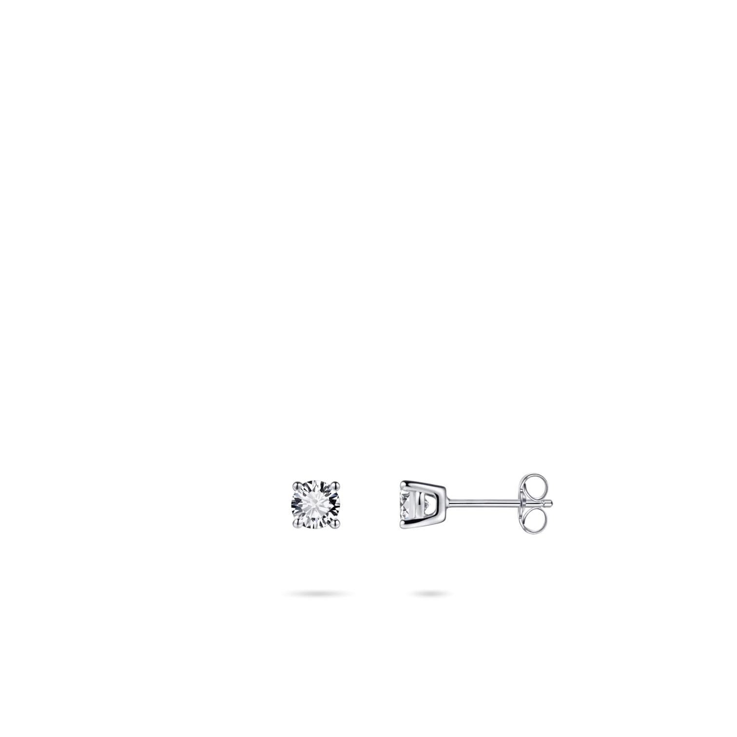 Gisser Sterling Silver 3mm Earrings CZ