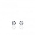 Gisser 6mm Sterling Silver CZ Earrings