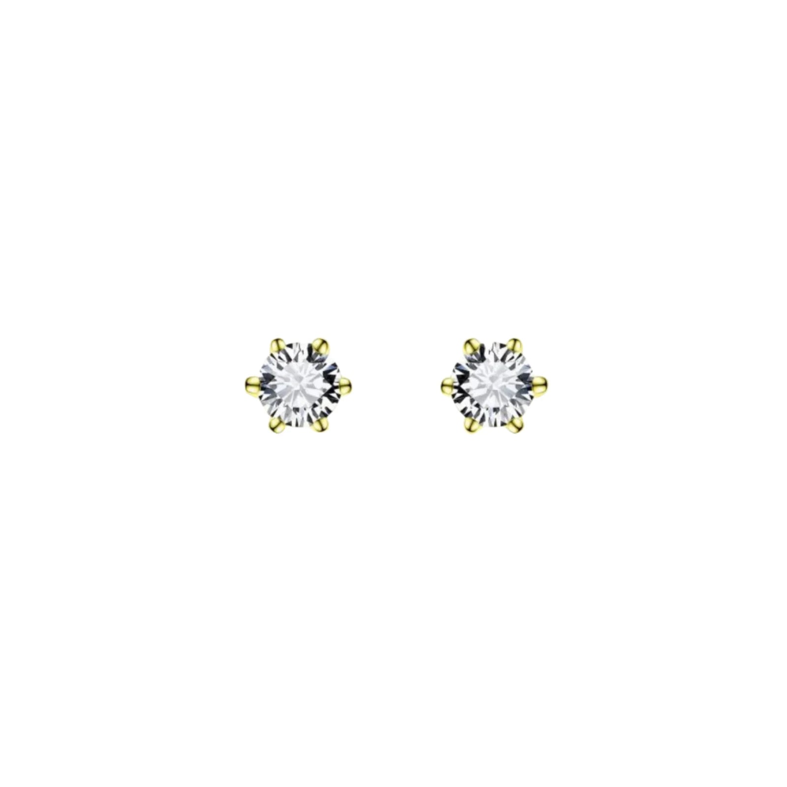 Gisser 18k Gold Plated CZ Earrings 4mm