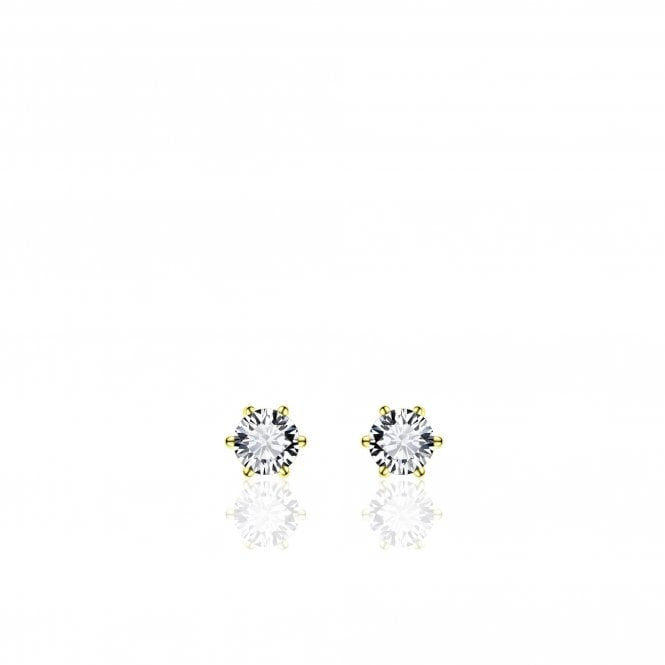 Gisser 18k Gold Plated CZ Earrings 5mm