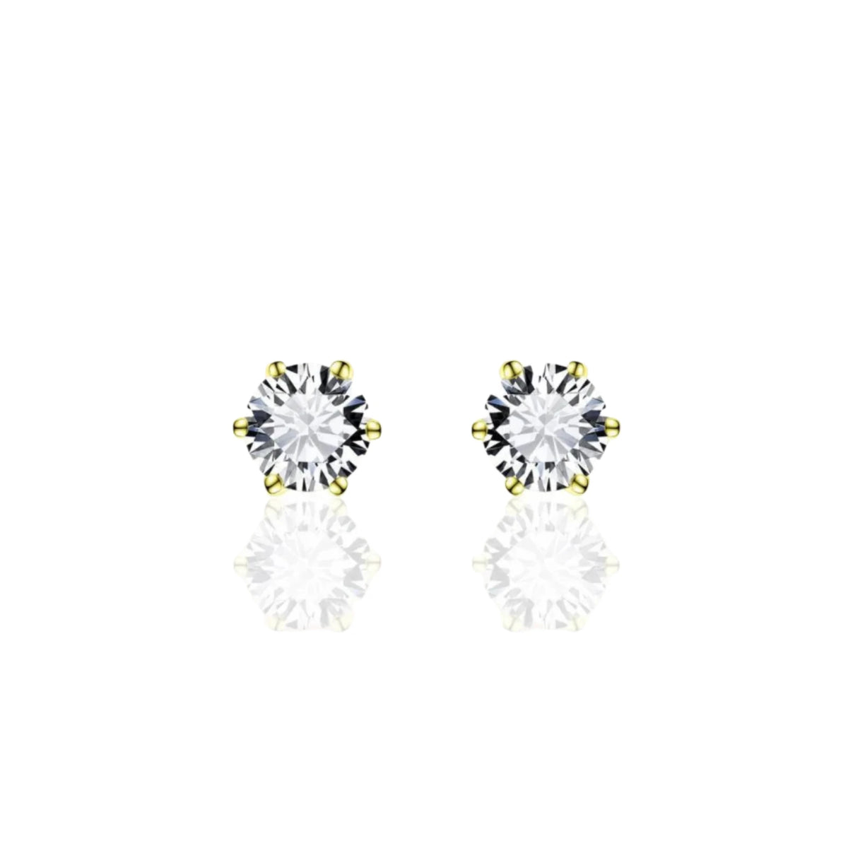 Gisser 18k Gold Plated CZ 6mm Earrings