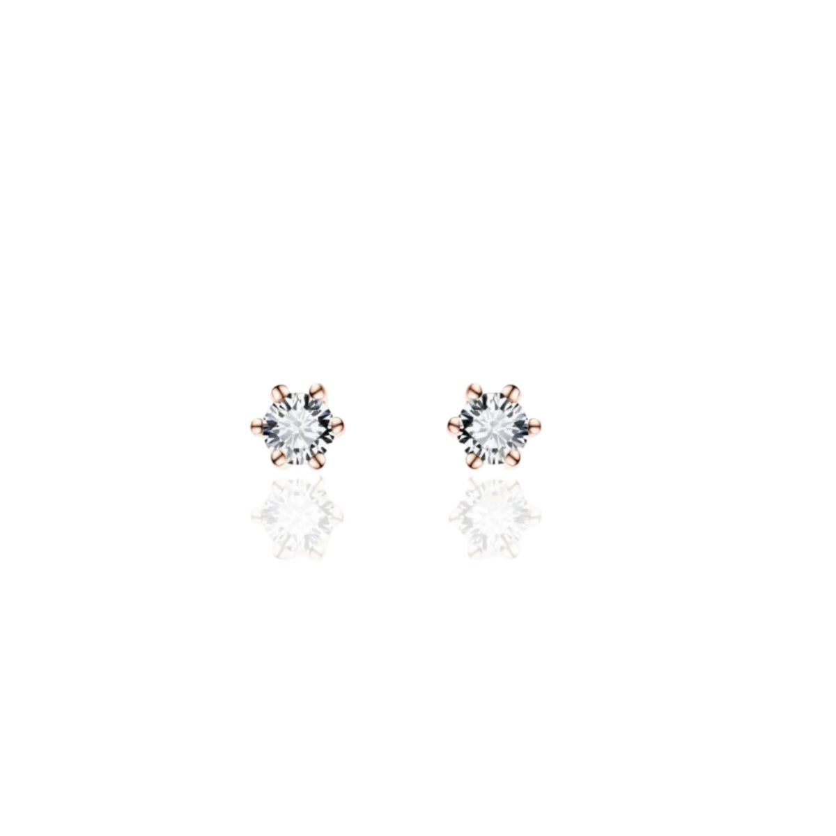 Gisser Rose Gold 3mm Cz Earrings