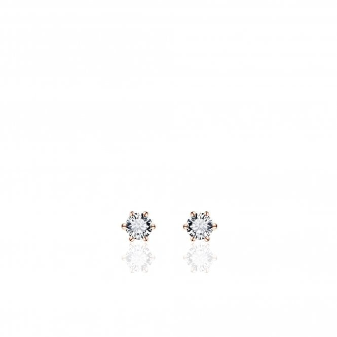 Gisser Rose Gold 4mm CZ Earrings