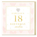 Heart Designs Mad Dots Fabulous 18 Birthday Wishes Greetings Card