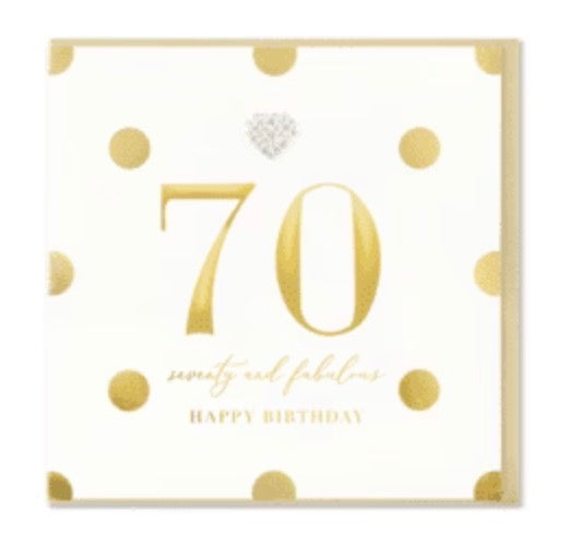Heart Designs 70 And Fabulous Happy Birthday Greetings Card