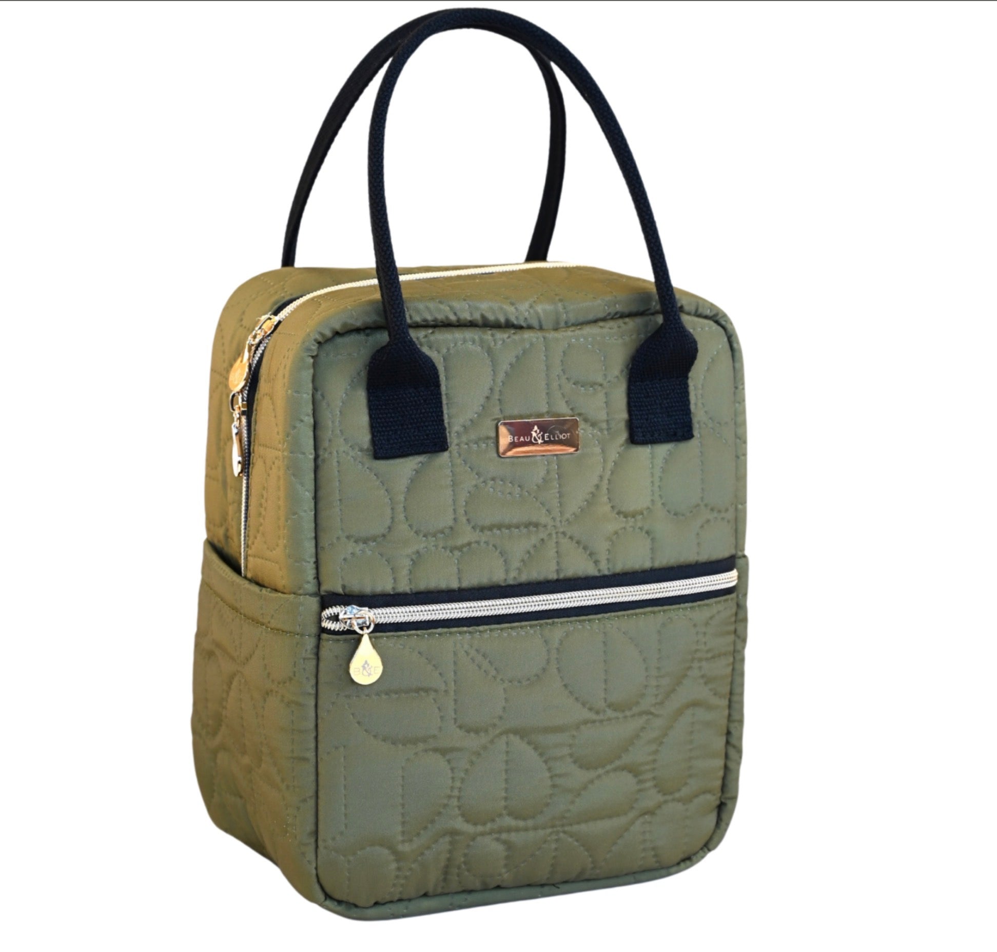 Beau & Elliot Oxford Quilted Upright Lunch Bag Khaki