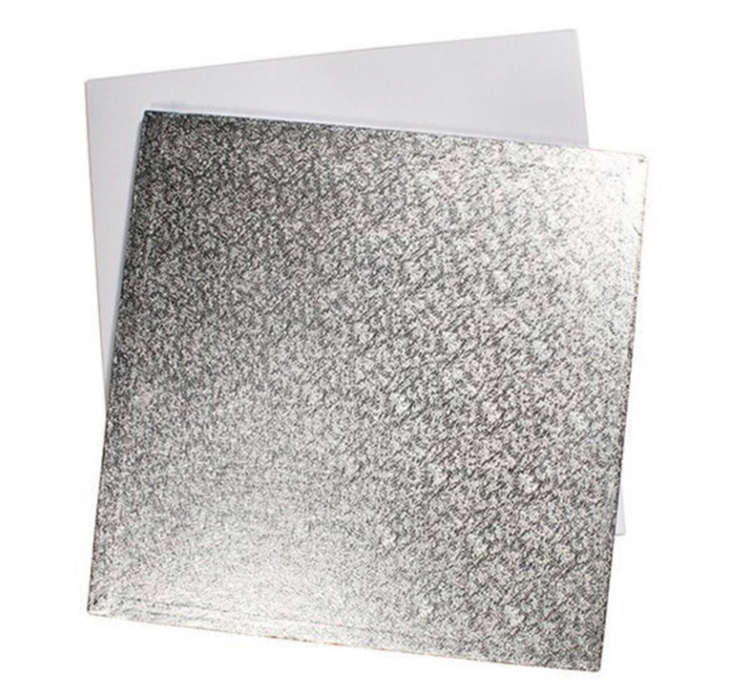 12" Square Silver Cake Drum Board & White Cake Box Combo