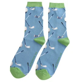 Mr Sparrow Golf Pattern Socks Denim