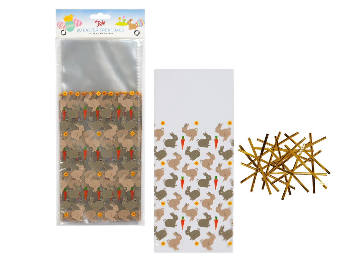 Tala 20 Easter Bunny Cellophane Treat Bags