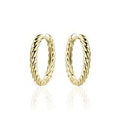 Gisser 22mm Gold Plated Rope Hoop Earrings
