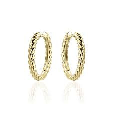 Gisser 22mm Gold Plated Rope Hoop Earrings