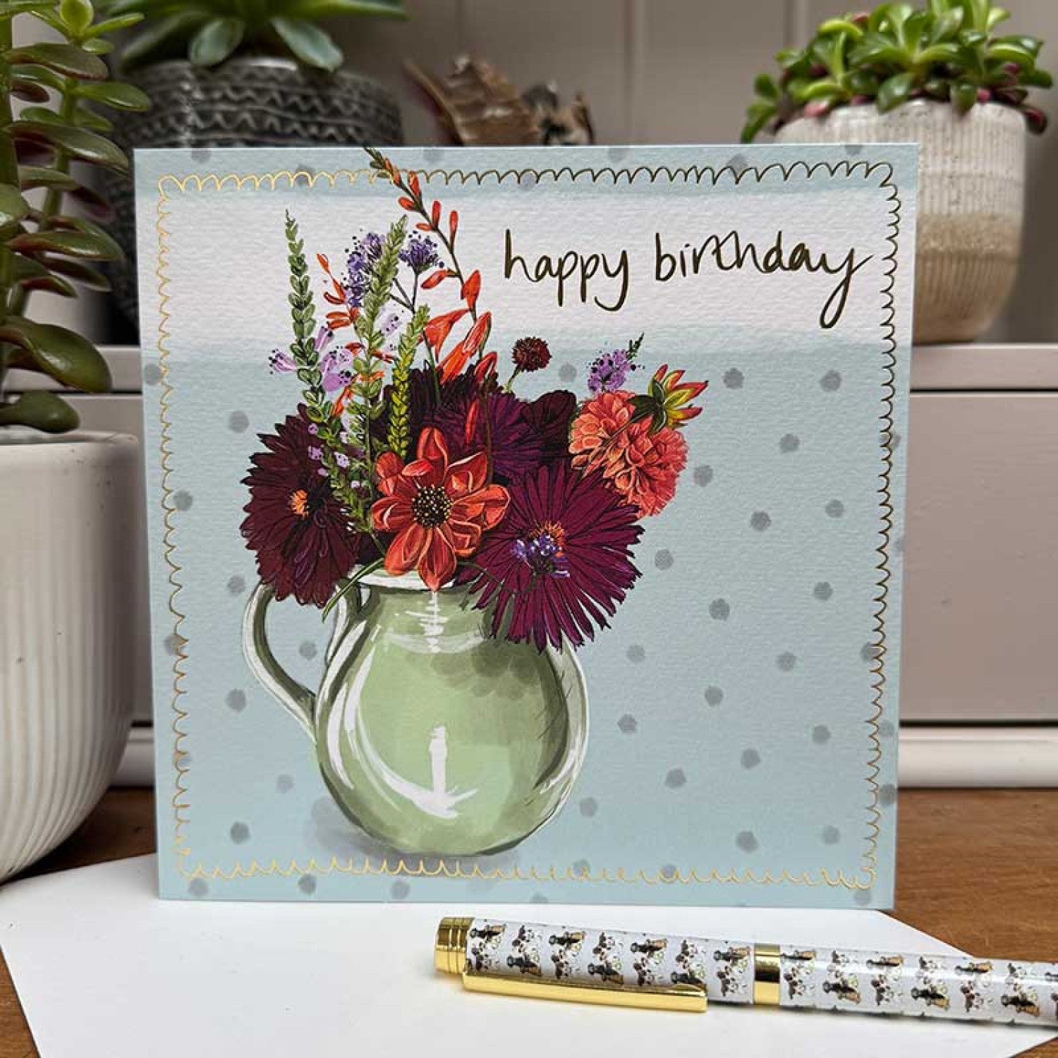 Alex Clark Green Vase Card