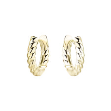 Gisser 13.5mm Gold Plated Rope Hoop Earrings