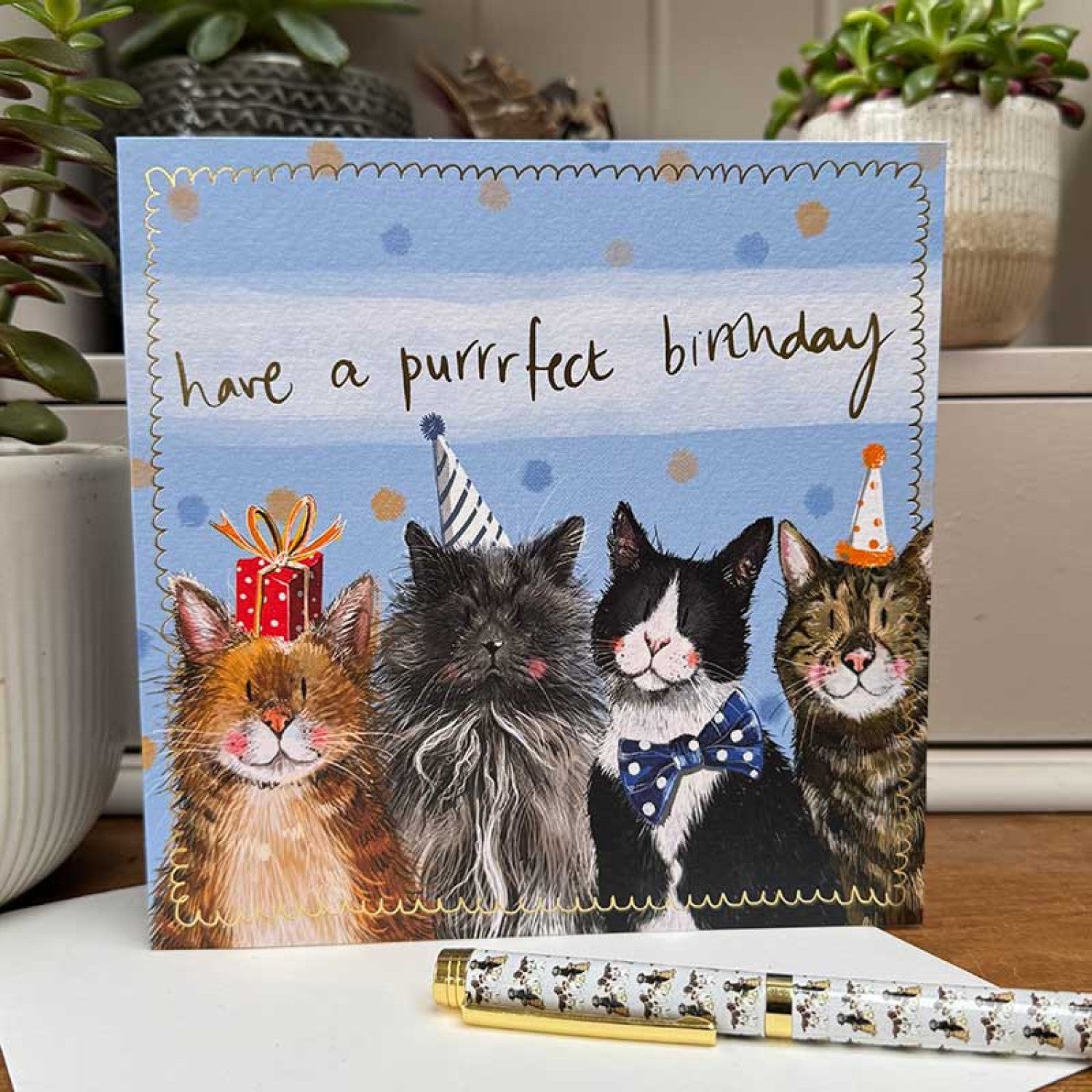 Alex Clark Party Hat Cats Birthday Card