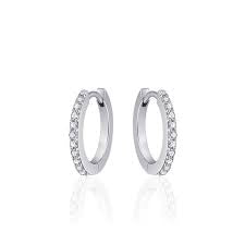 Gisser 18mm Sterling Silver CZ Hoop Earrings
