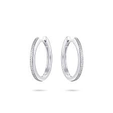Gisser 20mm Sterling Silver CZ Hoops Earrings