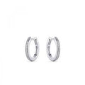 Gisser 15mm Sterling Silver CZ Hoop Earrings